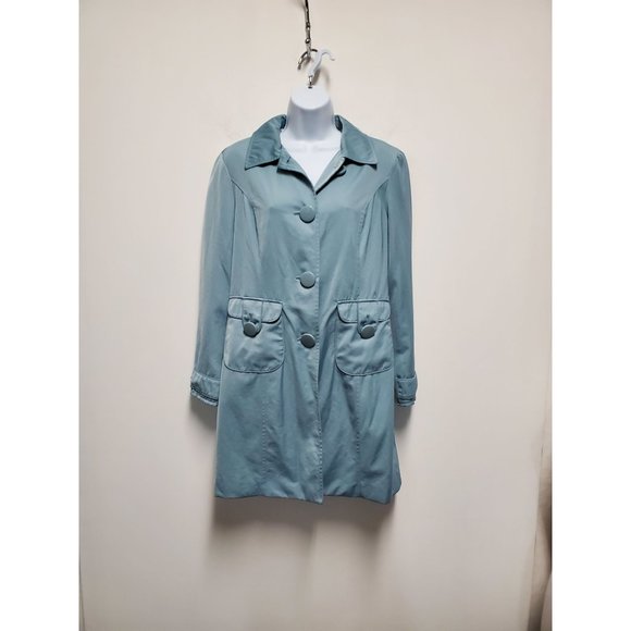 Nine West Trench Coat Jacket Womens Medium Pastel Medium